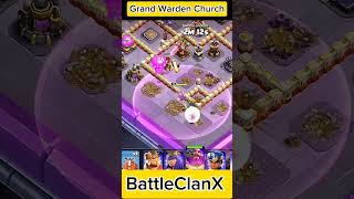 Grand Warden Church power 😎🔥clashofclans cocstrategy shortvideo viralshorts [upl. by Norit]