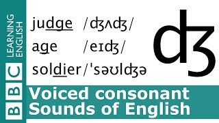 English Pronunciation 👄 Voiced Consonant  dʒ  judge age and soldier [upl. by Gan]