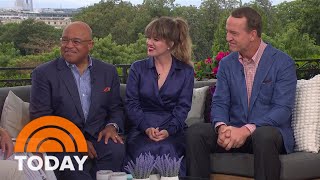 Kelly Clarkson Peyton Manning Mike Tirico talk opening ceremony [upl. by Mccowyn]