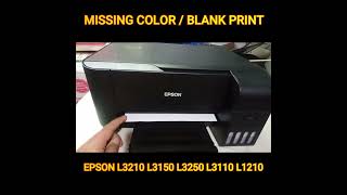 HOW TO FIX EPSON L3110 L3210 L3150 L3250 L1210 MISSING COLOR OR BLANK PRINT bhentech printer [upl. by Ettennej]