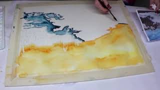 Mareggiataa Polignano  watercolor live tutorial [upl. by Naz]