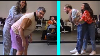 Hila amp Lena demonstrate the Heimlich Maneuver on Ethan amp AB [upl. by Netneuq470]