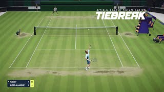 TIEBREAK  Andrey Rublev Vs Felix AugerAliassime I Wimbledon I Expert Difficulty PS5 [upl. by Amekahs481]