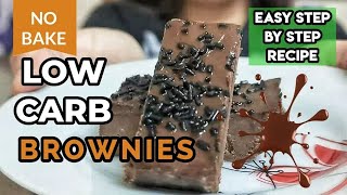 LOW CARB BROWNIES  Easy NO BAKE Recipe [upl. by Gnep]