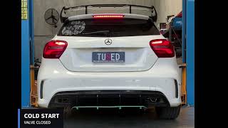 Mercedes A250 25quot axle back custom exhaust  sound clip [upl. by Ailehpo279]