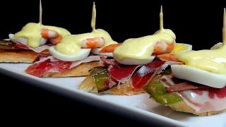 Pintxo de pimiento verde y jamón Recetas de pintxos [upl. by Ireland]