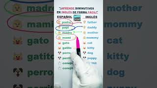 Diminutivos en inglés papi mami gatito perrito y más ¡Suscríbete para mejorar tu vocabulario [upl. by Anerbas]