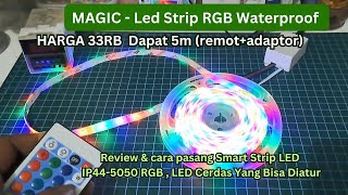 LED STRIP RGB 5050 amp CARA PASANG LAMPU LED STRIP DENGAN REMOTE CONTROL [upl. by Brabazon]