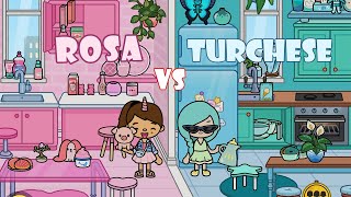 Sfida di arredamento su Toca Life World 🎀 Rosa VS Turchese 💙 [upl. by Goodwin]