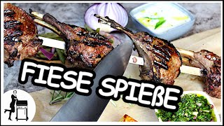 FIESE Spieße GRILLEN  Lammspieße grillen  Lamm Rezept  Lammkarree [upl. by Eilagam]