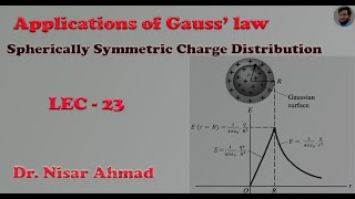 Lec 23 Electric field due to spherically symmetric charge distributionGauss law [upl. by Georglana746]