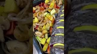 THEFATHERSRECIPES cookingcookShorts😍Τέλειο ψάρι ψητό στο φούρνο με λαχανικά [upl. by Gasparo]