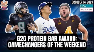 G2G Protein Bars Game Changers of the Weekend Cam Skattebo Dillon Gabriel Dodgers Pitching Staff [upl. by Maire]