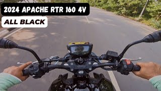 2024 TVS Apache RTR 160 4v All Black Ride Review [upl. by Repinuj]