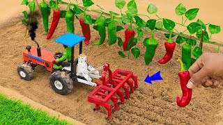 Diy mini tractor making agriculture cultivator for Chilli Farming  pough machine sanocreator [upl. by Yluj]