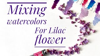 How to mix colors for a Lilac flower  Easy Painting  Lilac flowers with watercolors [upl. by Osnofedli942]