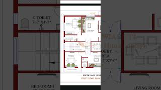 homedecor houseplanzone 44X42 44 by 42 South Facing House Plan  Part 2 [upl. by Adnoyek]