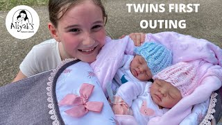 REBORN OUTING SILICONE TWINS FIRST OUTING to the PARK [upl. by Htelimay730]