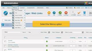 Joomla How to Manage Web Links [upl. by Dari183]