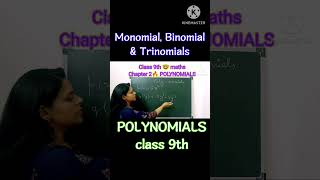 what are MONOMIAL BINOMIAL amp Trinomials in polynomials 😎🤓😎  class 9th maths ncert solutions [upl. by Oinegue]