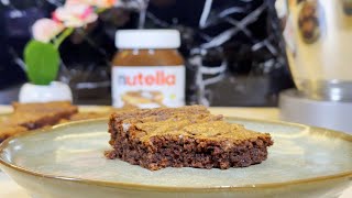 Nutella Brownies Recipe 4 Ingredients [upl. by Nicolette]