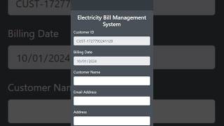 How to create Electricity bill management system using html css bootstrap and javascript viralnow [upl. by Greerson]