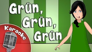 Grün grün grün sind alle meine Kleider Instrumental 💚 Karaoke Kinderlieder deutsch [upl. by Akim]