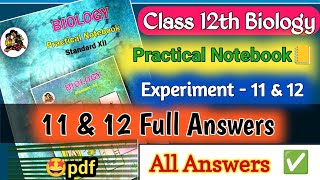 12th Biology Practical book Experiment 11 amp 12 Answers amp Solutions  Bio HSC Practical 11 Answers✅ [upl. by Michaella]