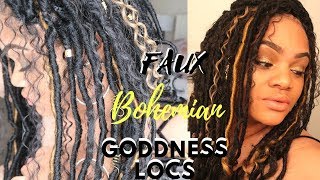 HOW TO Goddess Locs with Hidden Curls  Bohemian Vibes [upl. by Roane787]