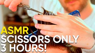 ASMR BARBER 💈 Scissors Only  3 Hours [upl. by Rimidalg]