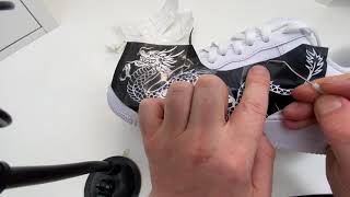 STENCILS  The BEST way to apply a VINYL STENCIL TO SHOES [upl. by Leumhs]