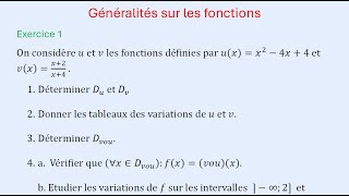 Généralités sur les fonctions monotonie dune fonction composé de deux fonctions 1BAC SE amp SM [upl. by Novyart644]