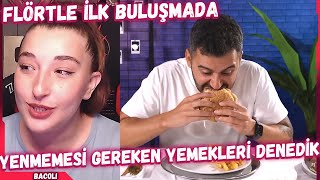 Pqueen  FLÖRTLE İLK BULUŞMADA YENMEMESİ GEREKEN YEMEKLERİ DENEDİK İzliyor TepkiKolik [upl. by Nollahp799]