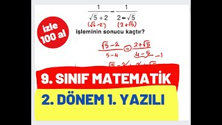 9 Sınıf Matematik 2 Dönem 1 Yazılı Soruları [upl. by Ehling]