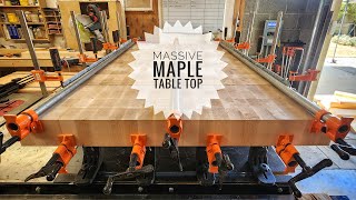 Massive End Grain Maple Table Top Glueup [upl. by Zizaludba]