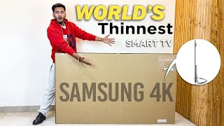 I Review The Worlds Thinnest 4k Samsung Smart TV  Samsung Cystal CU8000 Review [upl. by Eellah]