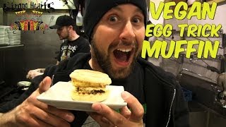 Vegan Egg Trick Muffin  Breakfast Sandwich  Strong Hearts Cafe ZOMBIE14 [upl. by Sherm]