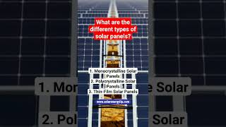 Types of Solar Panels 🌍 Monocrystalline vs Polycrystalline vs ThinFilm solar shortvideo [upl. by Aleunam5]