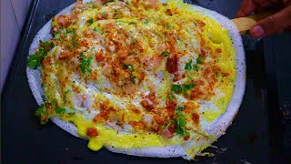 ரோட்டுக்கடை டபிள் மசாலா முட்டை தோசை  street style double masala egg dosa recipe  street style dosa [upl. by Andros]