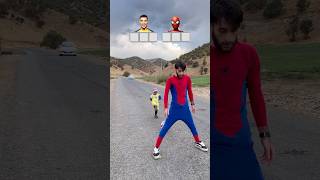 Mini Ronaldo vs Spider Man ⚽️ ronaldo football shorts [upl. by Atinas621]