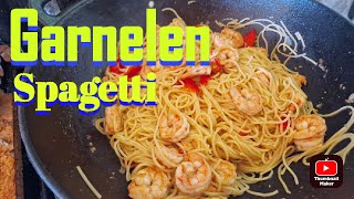 Spagetti mit Garnelen und Hummerfleisch lecker bbqsaxe [upl. by Nibor]