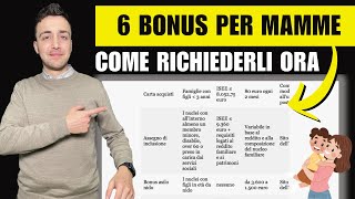 6 BONUS per MAMME nel 2024 lavoratrici disoccupate e casalinghe [upl. by Atsiuqal845]