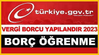 Vergi Borcu Yapılandırma 2023  Vergi Borcu Yapılandırma Nasıl Yapılır 2023  EDevlet Vergi Borcu [upl. by Cain]