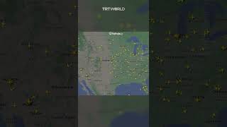 Timelapse shows US airline traffic almost coming to a halt amid global tech outage [upl. by Tohcnarf986]