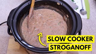 Beef Stroganoff in the Slow Cooker Recipe [upl. by Adnalu]