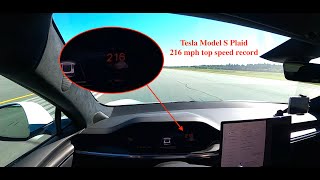 Tesla Model S Plaid achieves record 216 mph top speed [upl. by Kippar]