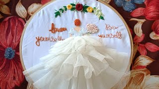 Beautiful 🥰 Embroidery Hoop TutorialFor BeginnersGirl 👰Embroidery Gift ideas 💡 [upl. by Quent]