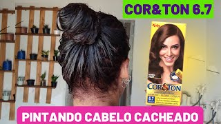 PINTANDO CABELO CACHEADO COM CORampTON CHOCOLATE 67 [upl. by Eliam]