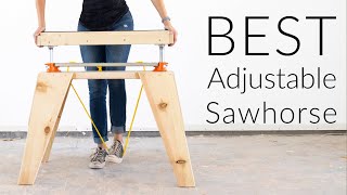 BEST Adjustable Sawhorse with Interchangeable Tops [upl. by Ardnassela]