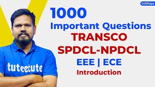 1000 Important Questions for TRANSCO  SPDCLNPDCL  AEE from Electrical EEE amp Electronics ECE [upl. by Yentiw672]